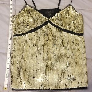J crew gold and black sequin cami